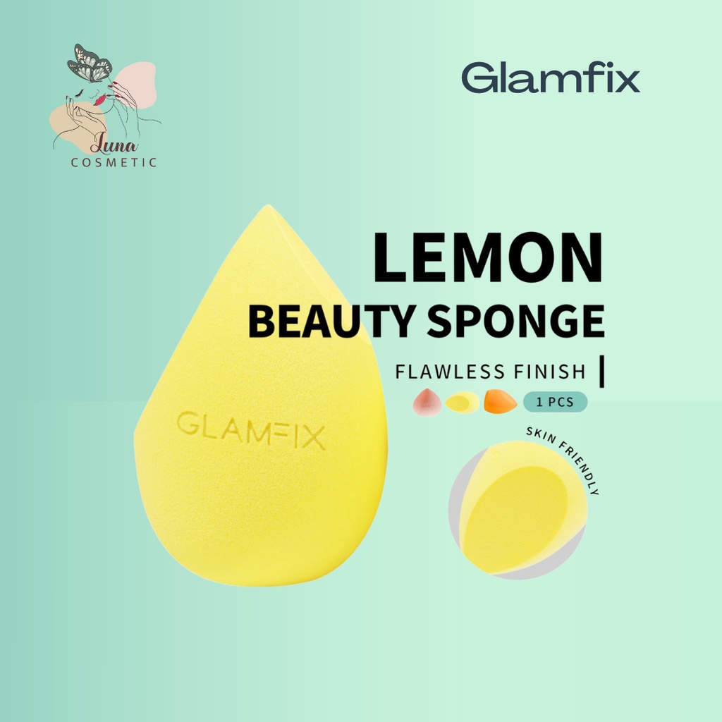 GLAMFIX Blossom Beauty Sponge Lemon _ Beauty Blender Spons Foundation | GLAM FIX Alat Kecantikan Makeup by YOU