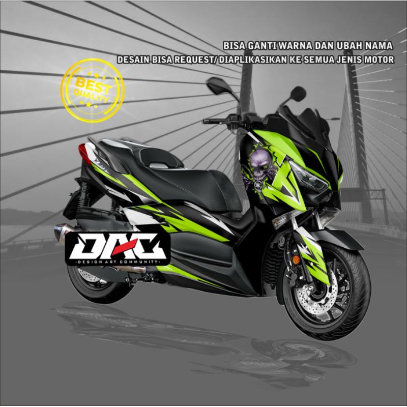 Sticker Decal full body grafis xmax simple hijau