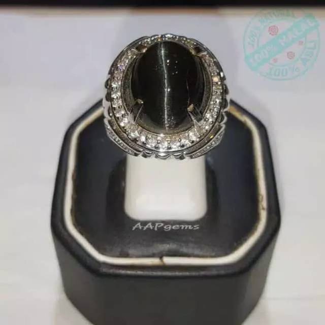 Cincin Batu Permata Cat Eye Silimanite Natural