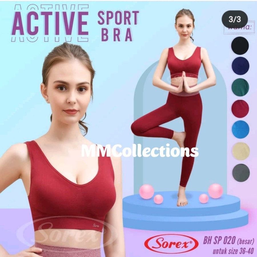 Sorex Bra Sport Polos SP 020 SP021 Olahraga Stretch adem Nyaman