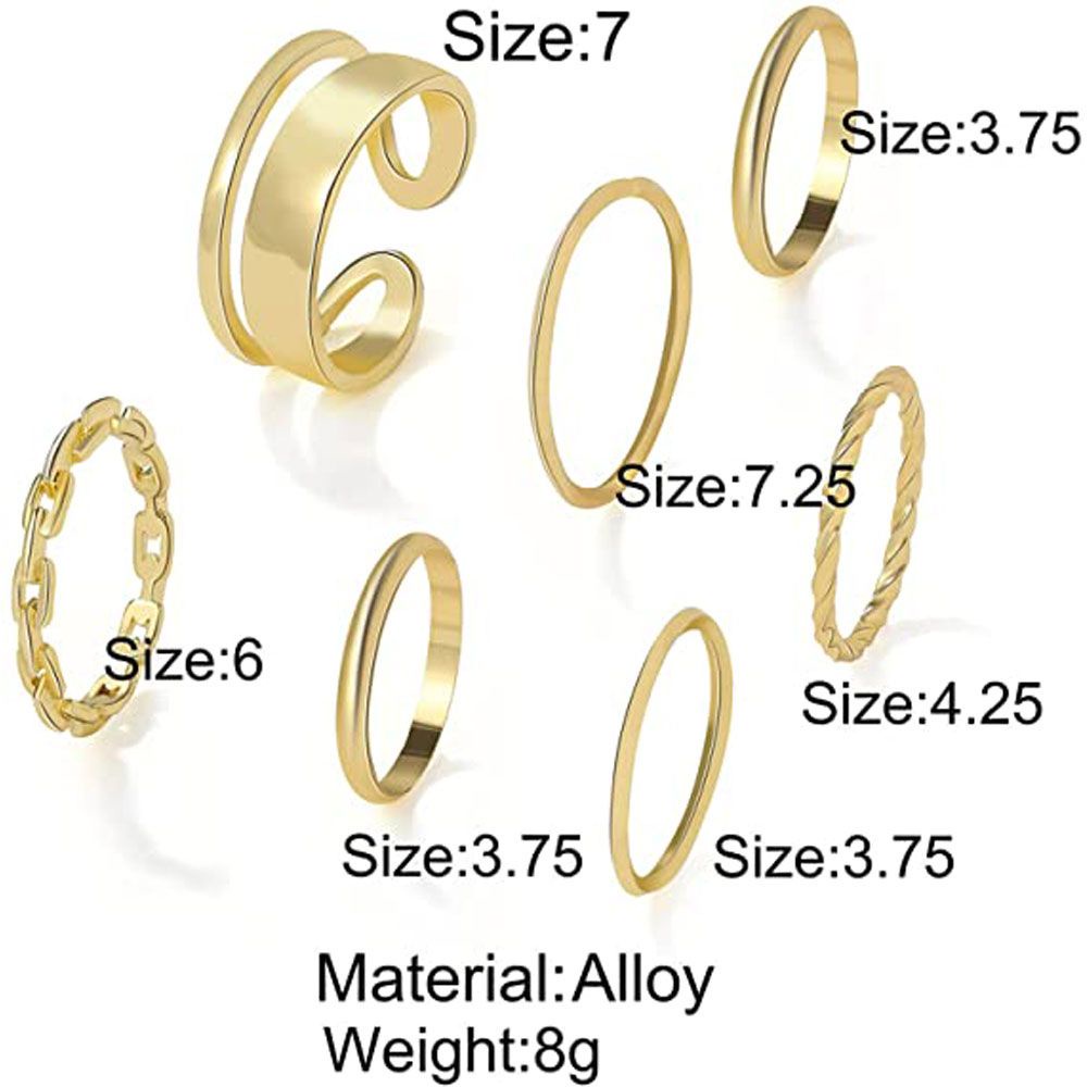 TOP 7 pcs/set New Knuckle Rings Set Gold And Silver Alloy Women Fashion Jewelry Wedding Gifts Many Kinds/Multicolor