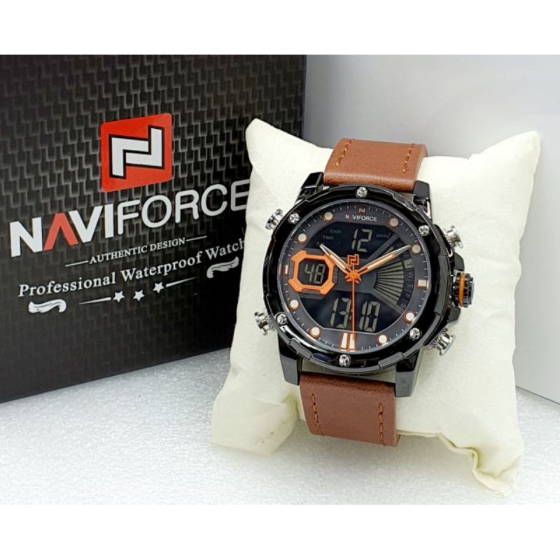 Jam Tangan Pria Naviforce Original Tali Kulit Garansi 1 Tahun