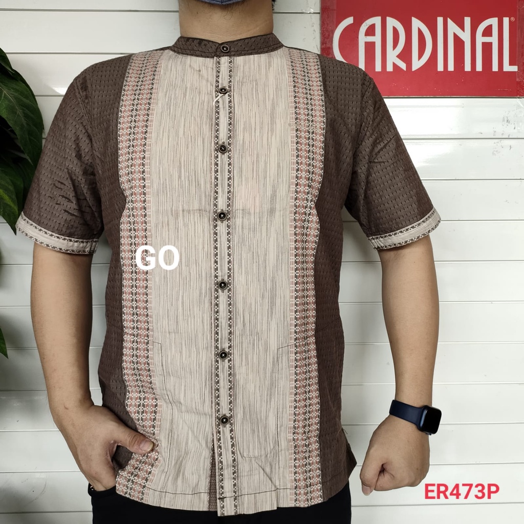 gof M-L CARDINAL KEMEJA KOKO Taqwa Pakaian Pria Original Baju Muslim Salur Lengan Pendek TCP