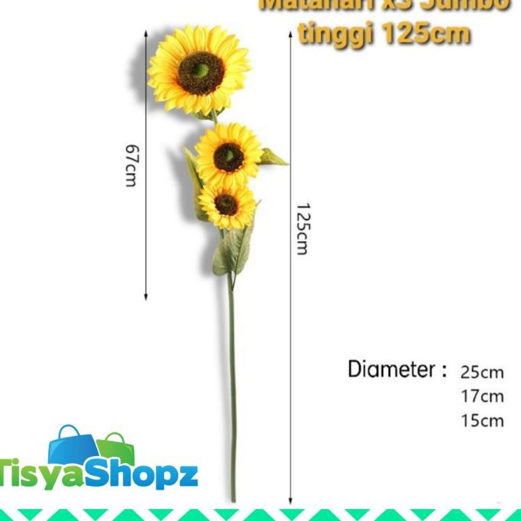 ↭ Sunflower Jumbo / Bunga Matahari Besar Artificial Bunga Plastik [ TANPA POT ] た
