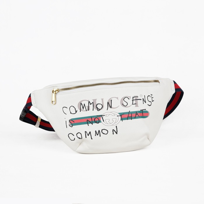 white gucci fanny pack common sense