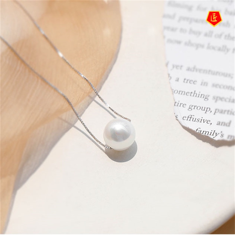[Ready Stock]S925 Silver Freshwater Pearl Necklace Elegant Simple Korean Style
