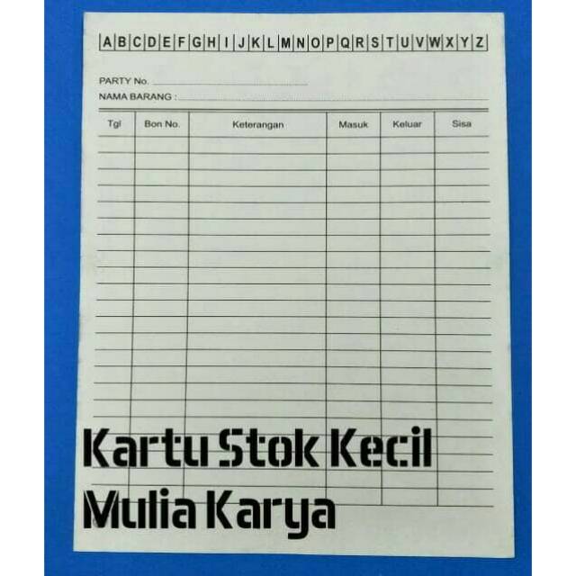 

Kartu stok kecil putih / stock card isi 50 lembar