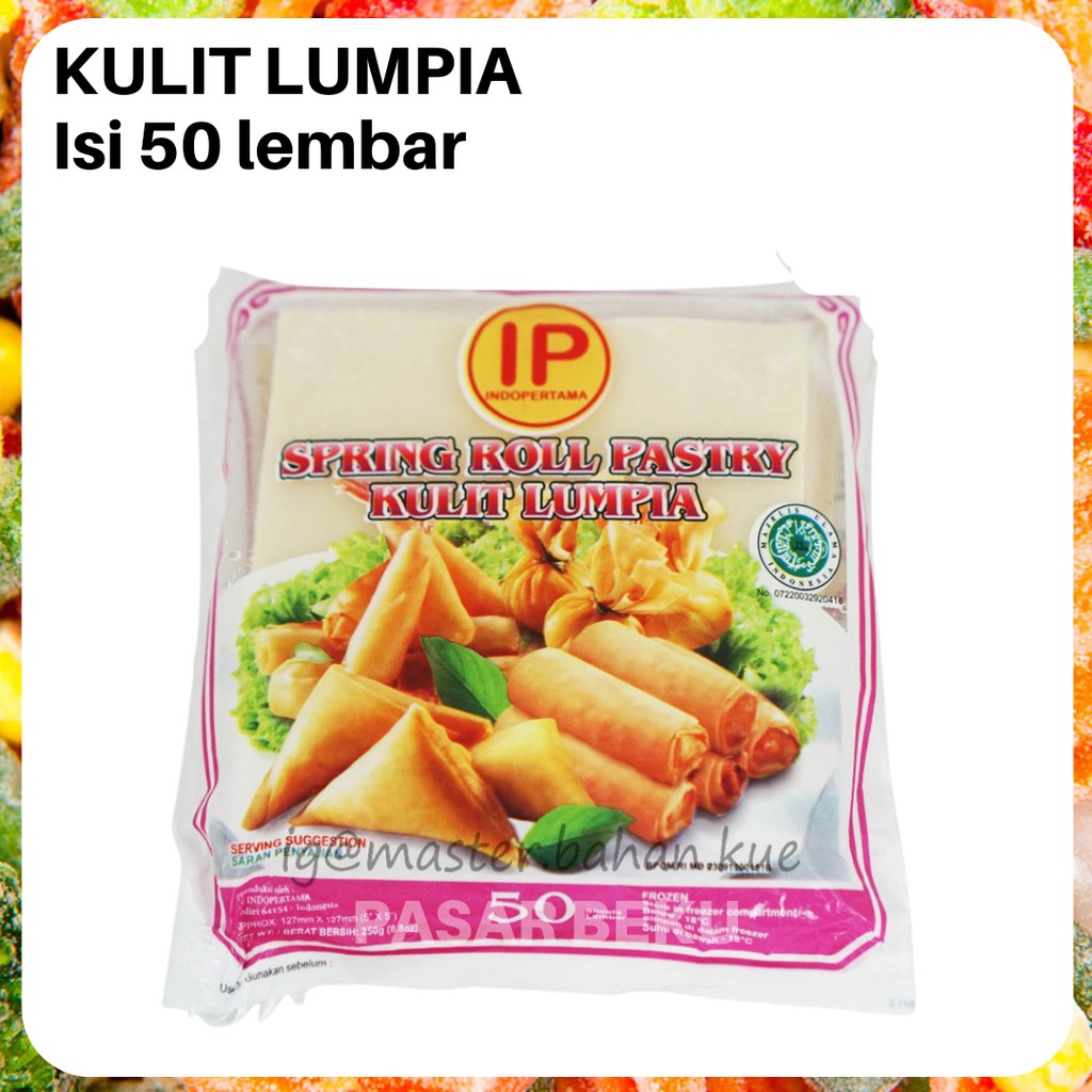 

(Khusus AREA SUMBAR) Kulit Lumpia IP Spring Roll Isi 50 Pastry Risoles Batagor Frozenfood Padang