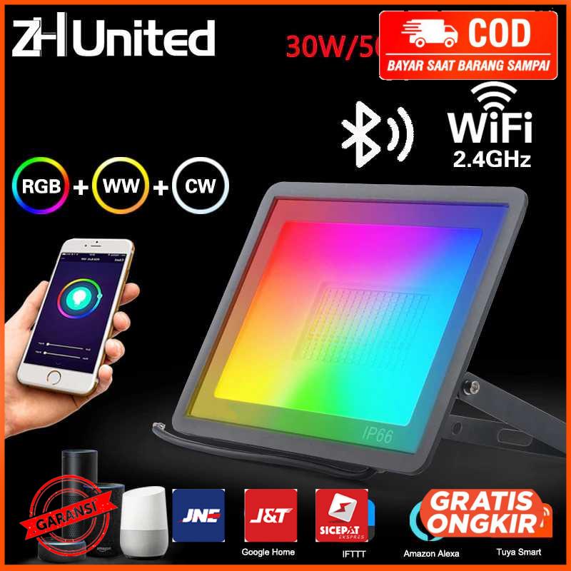 Lampu Sorot LED Flood Light WiFi 50W RGB