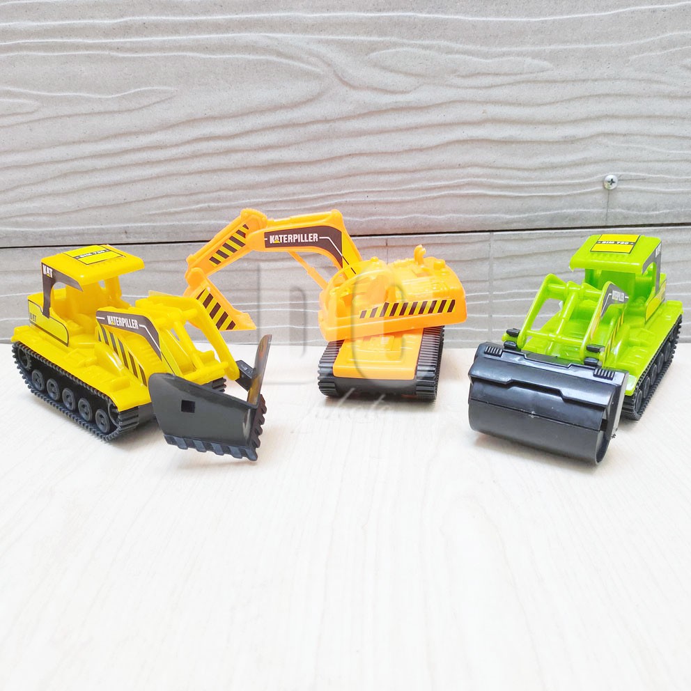 Super Builder 3in1 ISI 3 MOBIL Mainan Truk Konstruksi Excavator Buldozer Roller