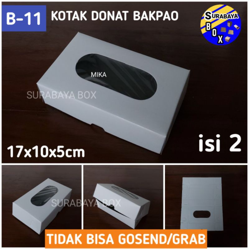 

isi 50 KARDUS DONAT BAKPAO ISI 2 PUTIH POLOS KOTAK DUS KUE ROTI BOX PACKING
