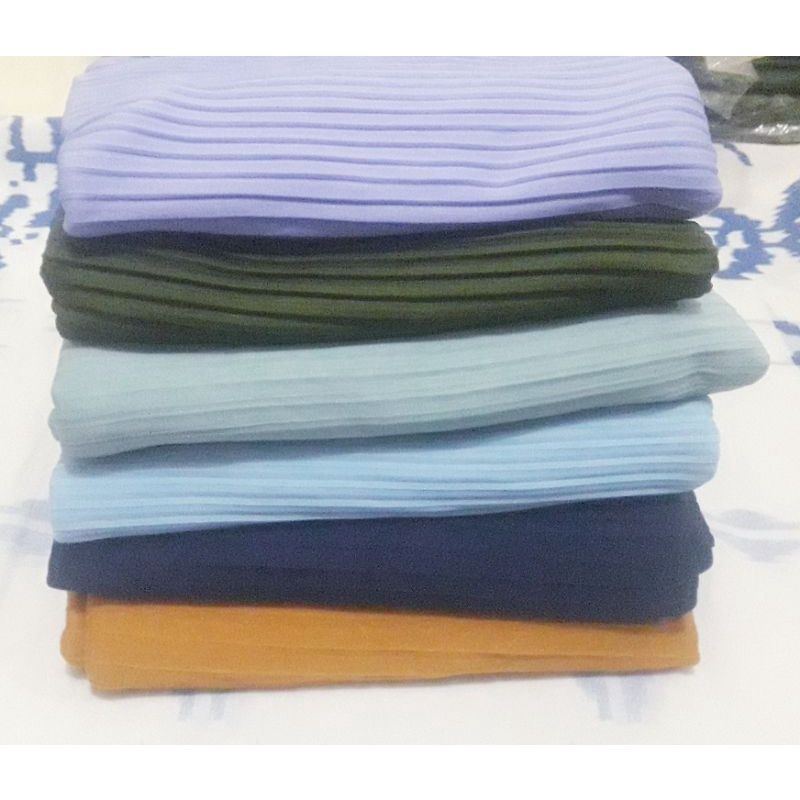 PASHMINA PLISKET HYGET PREMIUM 1Kodi 19pcs Panjang 165×70cm Termurah