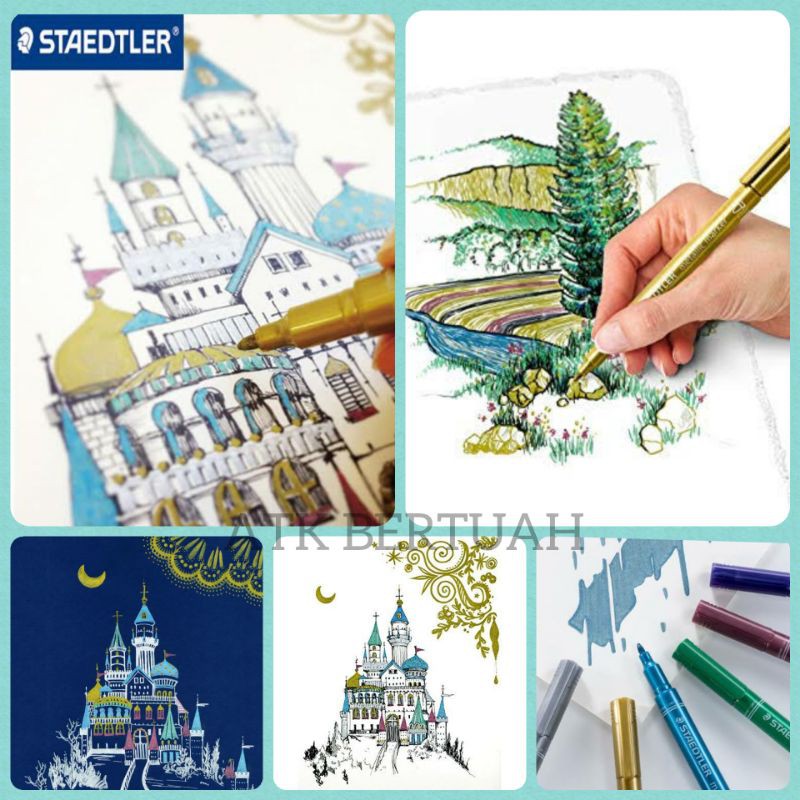 

STAEDTLER METALLIC MARKER SET SPIDOL METALIK EMAS GOLD SILVER