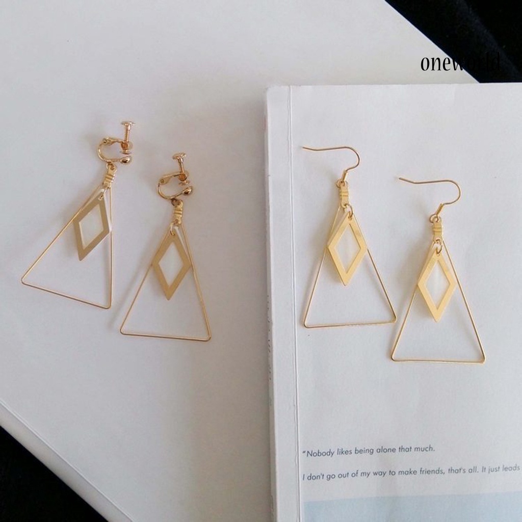 OW@ Creative Geometry Triangle Ear Hook Earrings Party Cocktail Women Jewelry Gift