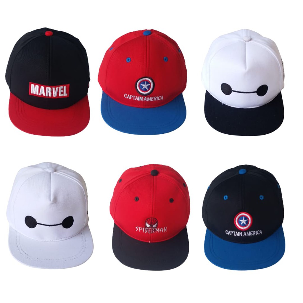 Plazababyku TOPI BASEBALL Topi Anak Lucu Model Superhero Usia 2 Sampai 6 Tahun Kualitas Terbaik