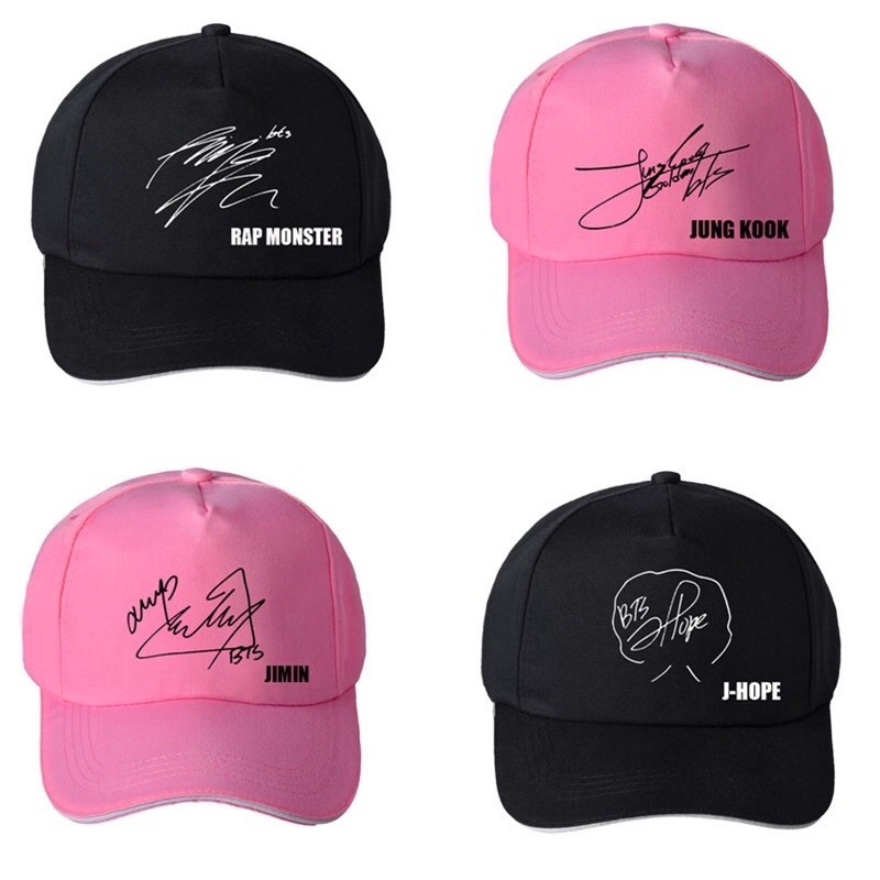 KPOP BTS Topi Snapback Baseball Kasual Topi Disesuaikan Padat Unisex V JIN SUGA JIMIN RM JUNGKOOK