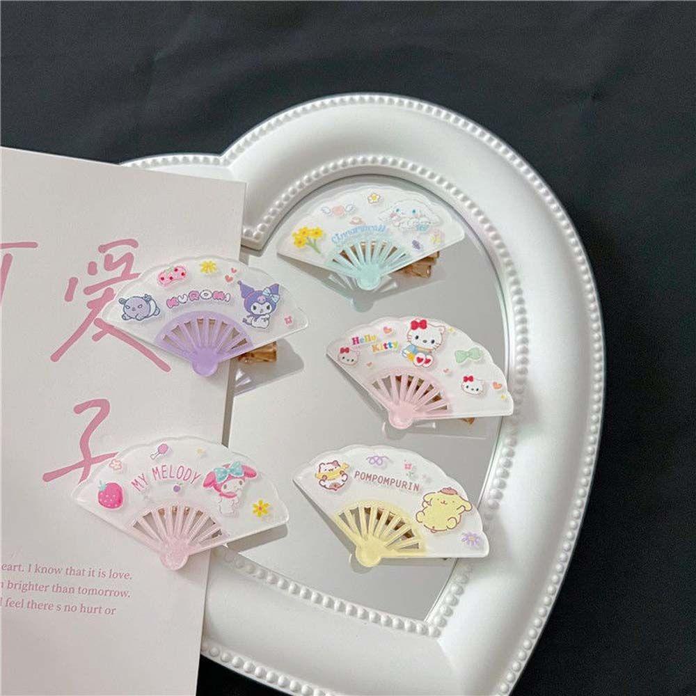 Rebuy Kipas Kecil Jepit Rambut Lucu Kartun Aksesoris Rambut Melody Cinnamon Dog Anjing Telinga Besar Wanita Jepit