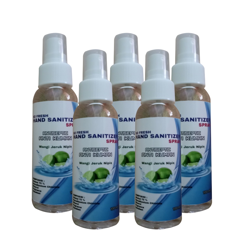 SO FRESH HAND SANITIZER SPRAY 100 ML ISI 5 PCS