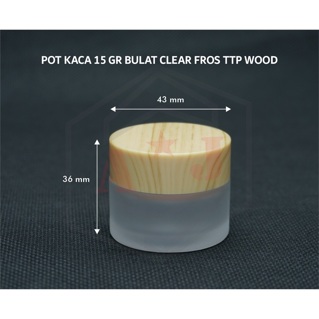 Pot Kaca 15 g / Pot Cream / Kaca Kosmetik / Kaca kayu / Kaca Alumunium / Pot Kaca Gold