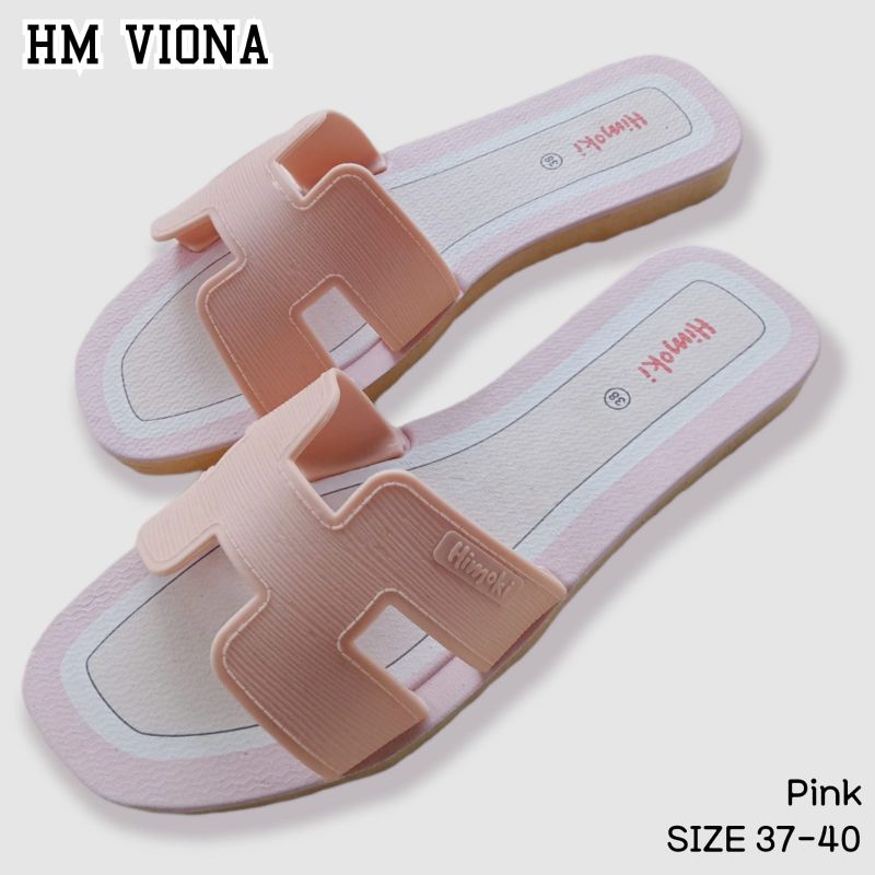 Cuci Gudang Sandal Korea wanita karet flat super awet anti slip HM VIONA