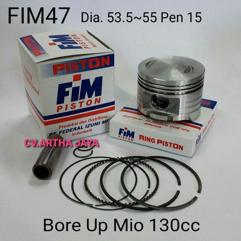 PISTON KIT FIM FIM47 BORE UP YAMAHA MIO / MIO SPORTY / MIO KARBU / MIO NEW / NOUVO ( 53,5 / 54 / 54,5 / 55 ) ( PEN 15 / PIN 15 )-3