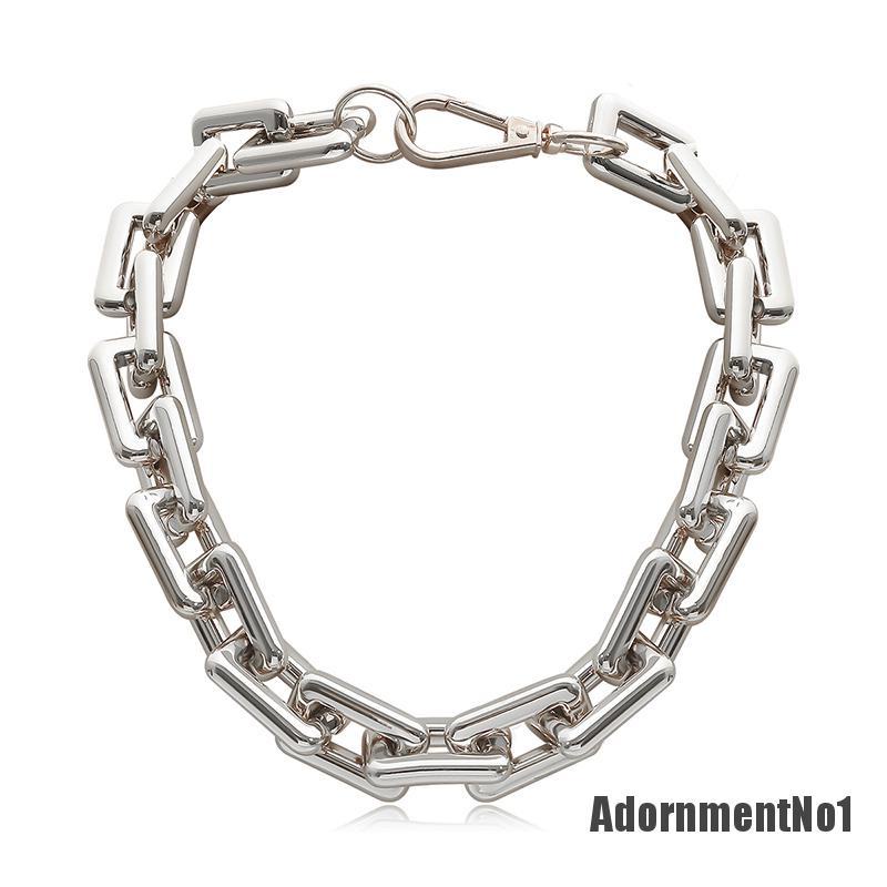 (Adornmentno1) Kalung Choker Rantai Tebal Gaya Punk Hip Hop Untuk Wanita