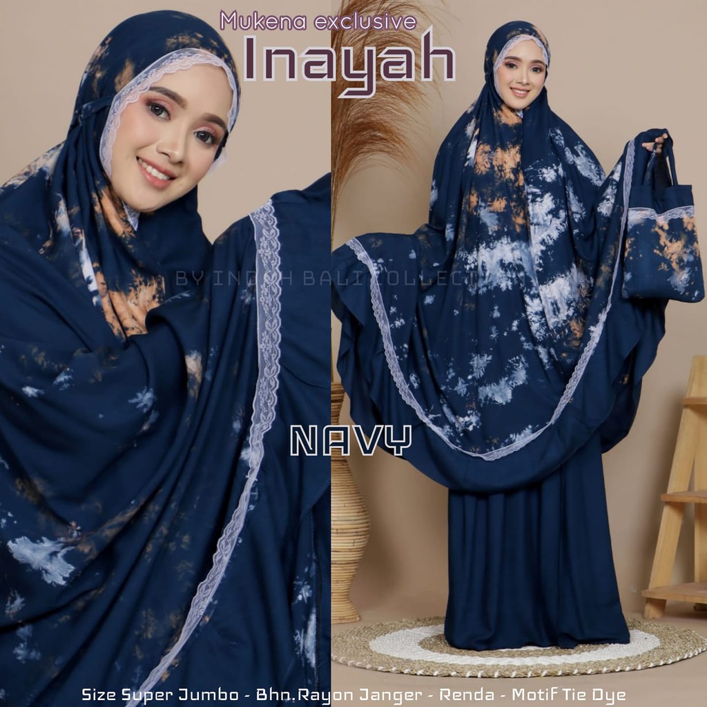 Mukena Bali Smoke Renda Inayah Super Jumbo