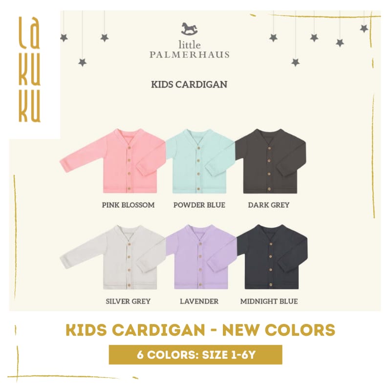 Lakuku - Little Palmerhaus Kids Cardigan New Colors 1-6 tahun Premium Cotton Jaket Sweater