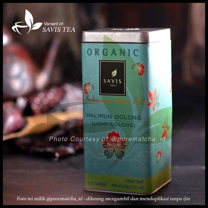 

Savis Tea - Premium Organic Halimun Oolong Tea Teh Lokal Kaleng 60Gr