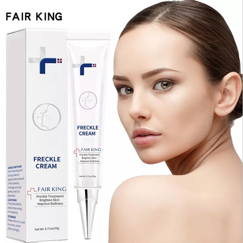 FAIR KING EFFECTIVE FRECKLE CREAM REMOVE DARK SPOT WHITENING CREAM FADE ACNE MELASMA-ANTI AGING SKIN LIGHTENING- CREAM PEMUTIH-KRIM PEMUTIH-WAJAH GLOWING KRIM-CREAM PENGHILANG FLEK-WAJAH CREAM SIANG MALAM-CREAM WAJAH GLOWING-20ml