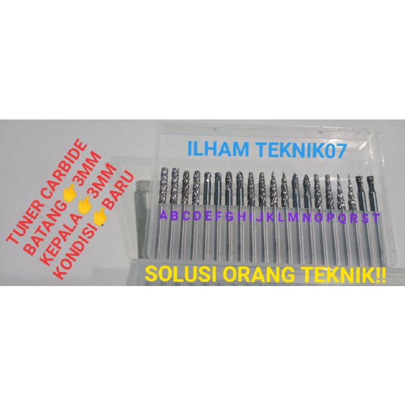 TUNER CARBIDE BATANG 3mm KEPALA 3mm atau BOR FRES atau  BOR TUNER BOR CUNER BOR CARBIDE BORFRIES TUN