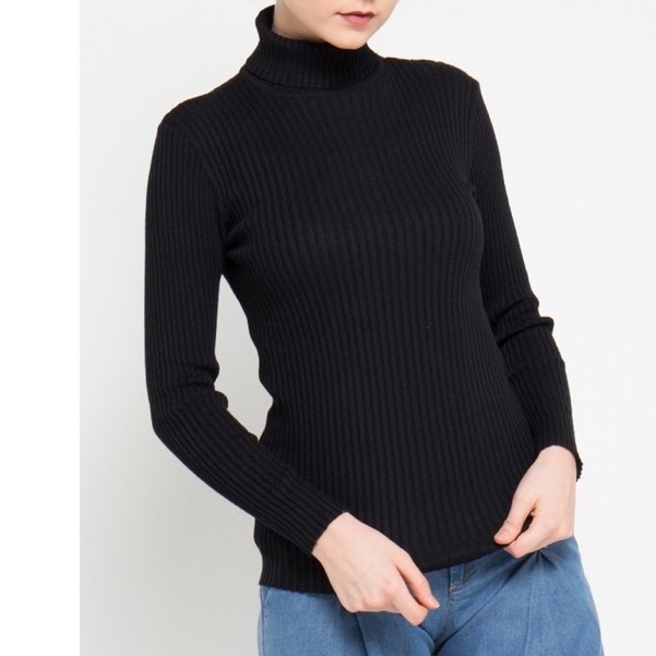 TURTLE NECK RIB / ATASAN RAJUT PANJANG BODYFIT