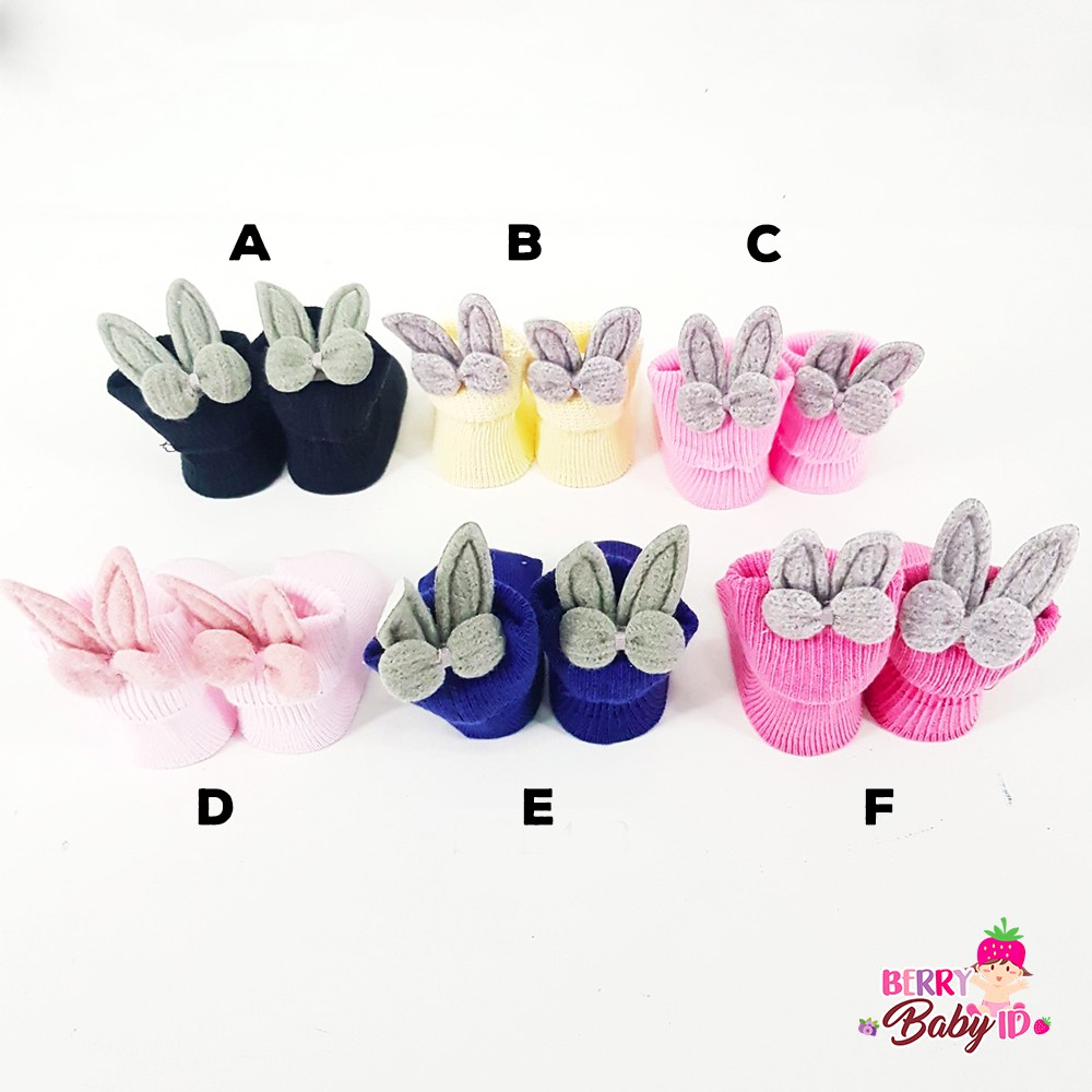 YooBerry Rabbit Socks Kaos Kaki Bayi Polos Rabbit Pita 6-12 Bulan Berry Mart