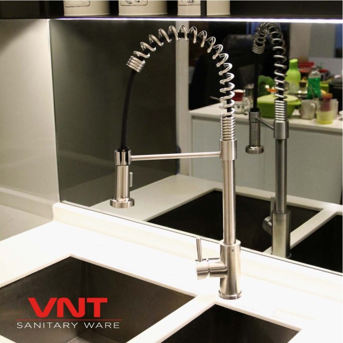 VNT Keran Cuci Piring Stainless Kran Dapur Flexible Tarik Kitchen Sink