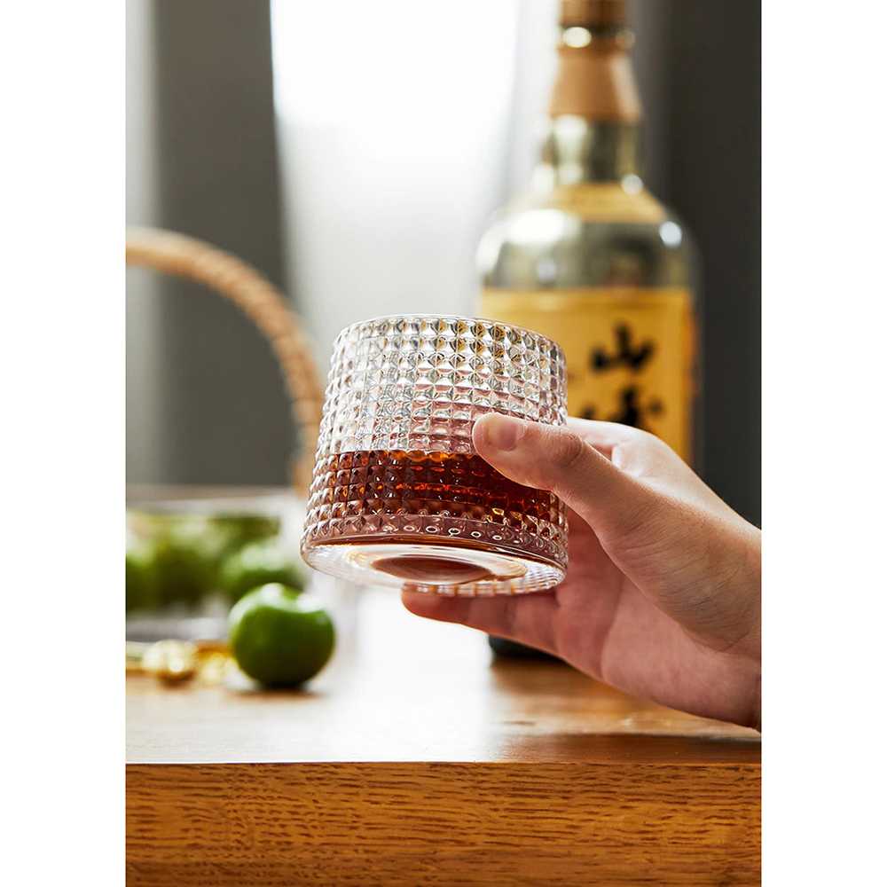TD-DA One Two Cups Gelas Cangkir Spinning Whisky Wine Glass Cup 150ml YJ101