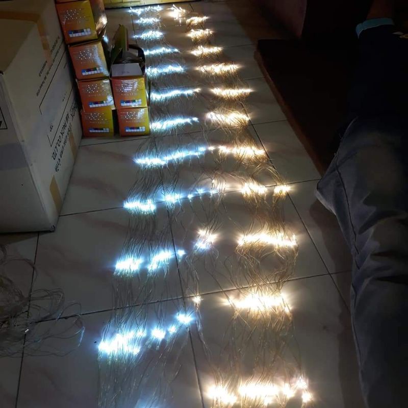 TERBARU lampu jala Air terjun ukuran 3x3m// jaring laba2 Air hujan/ jaring laba laba Waterfall