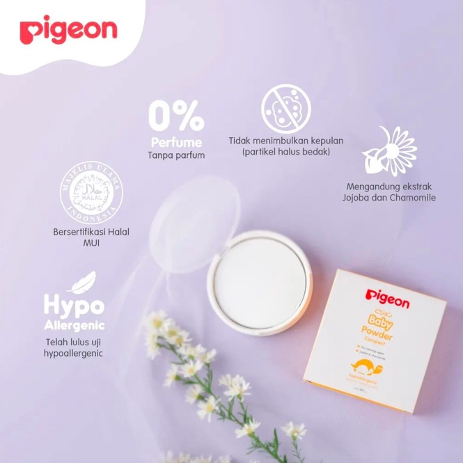 Pigeon Baby Powder Compact Chamomile 45 gr | Full / Refill + Puff