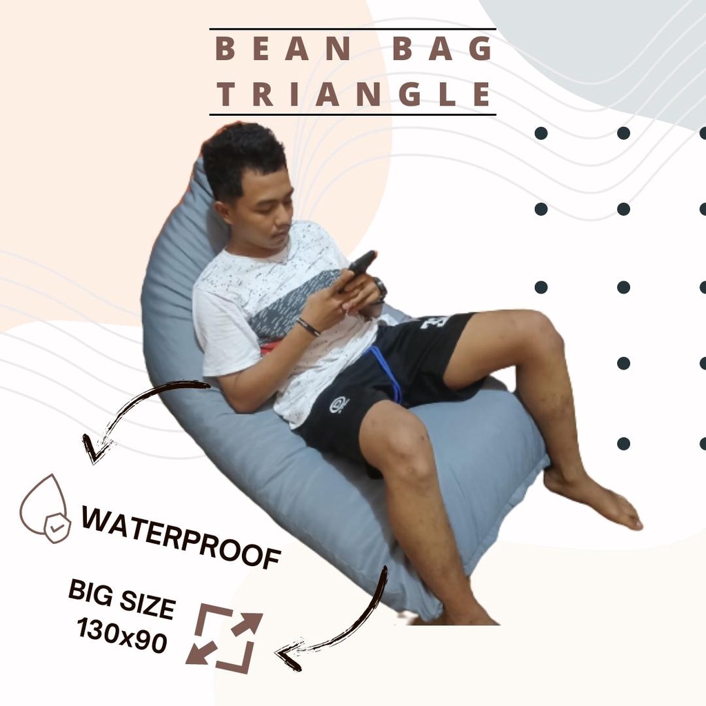 Bean bag sofa triangle + ISI Busa size L (Dewasa) kualitas by Elegance