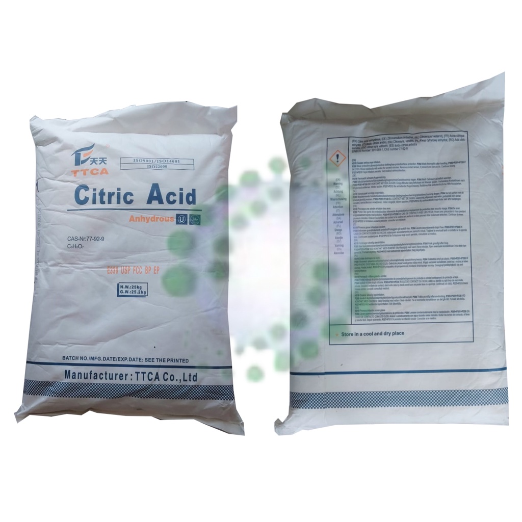 

Citric Acid Anhy 30-100 MESH ex. TTCA/China @25 Kg
