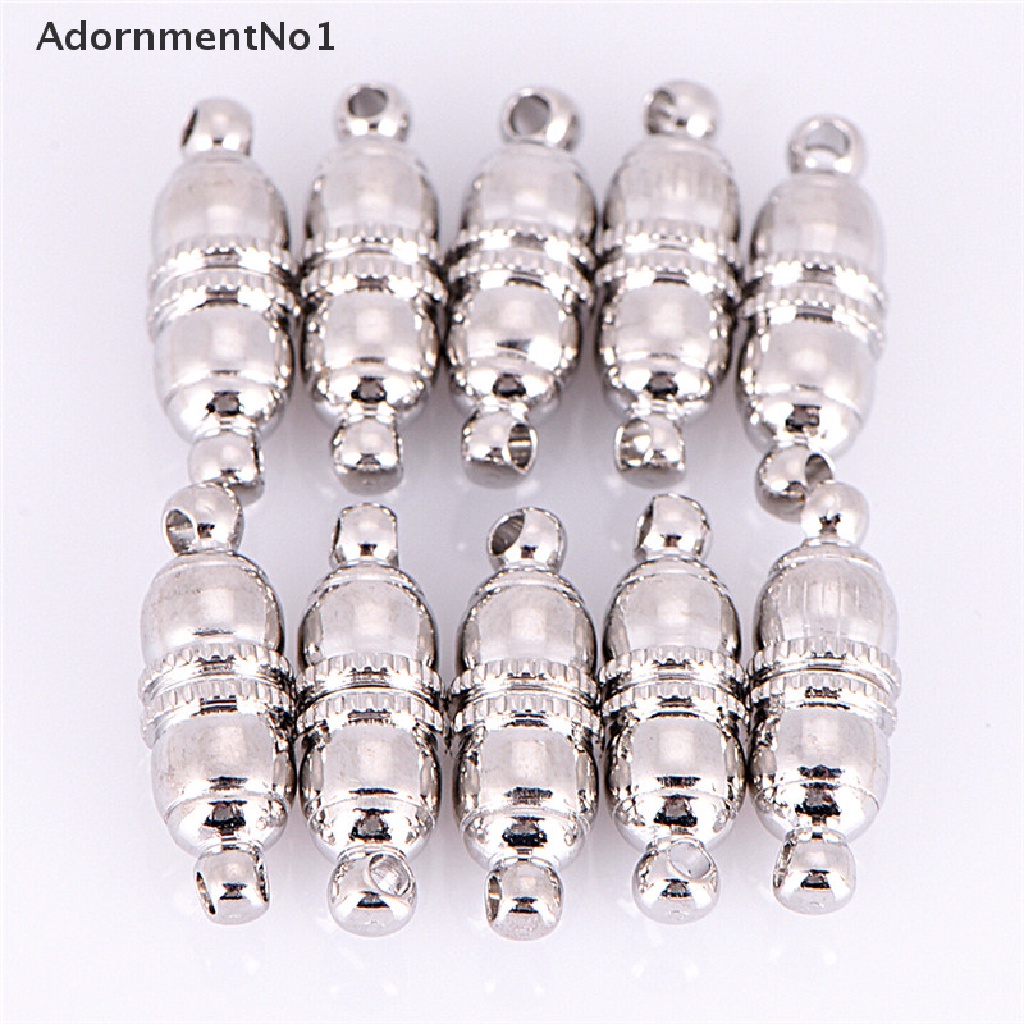 (AdornmentNo1) 10pcs / Set Kait Clasp Magnetik Lapis Silver Untuk Gelang / Kalung / Perhiasan