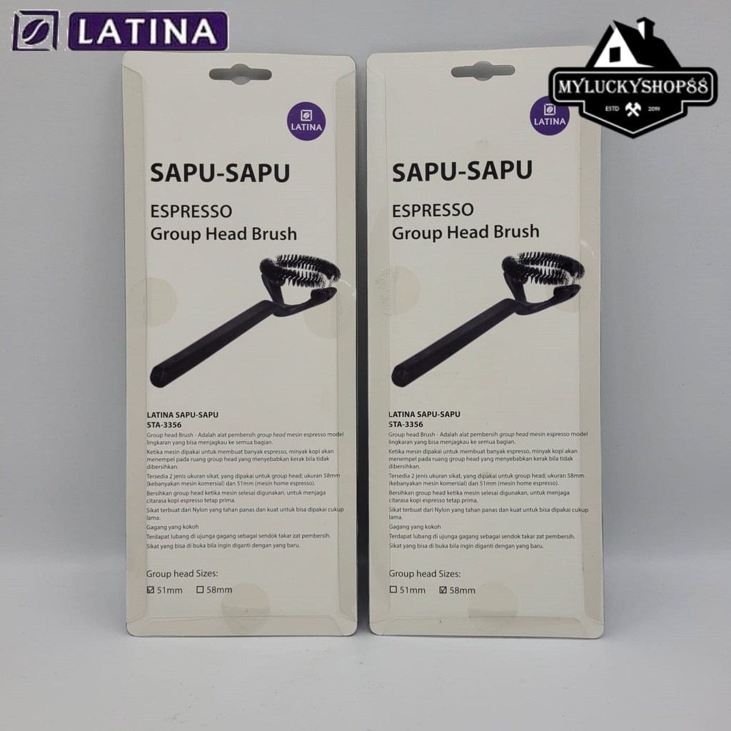 Latina Sapu Sapu Group Head Brush Espresso Sikat Kopi Circular 51 58 mm