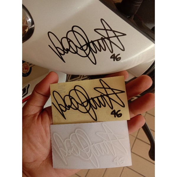 Sticker tanda tangan Valentino Rossi chuting