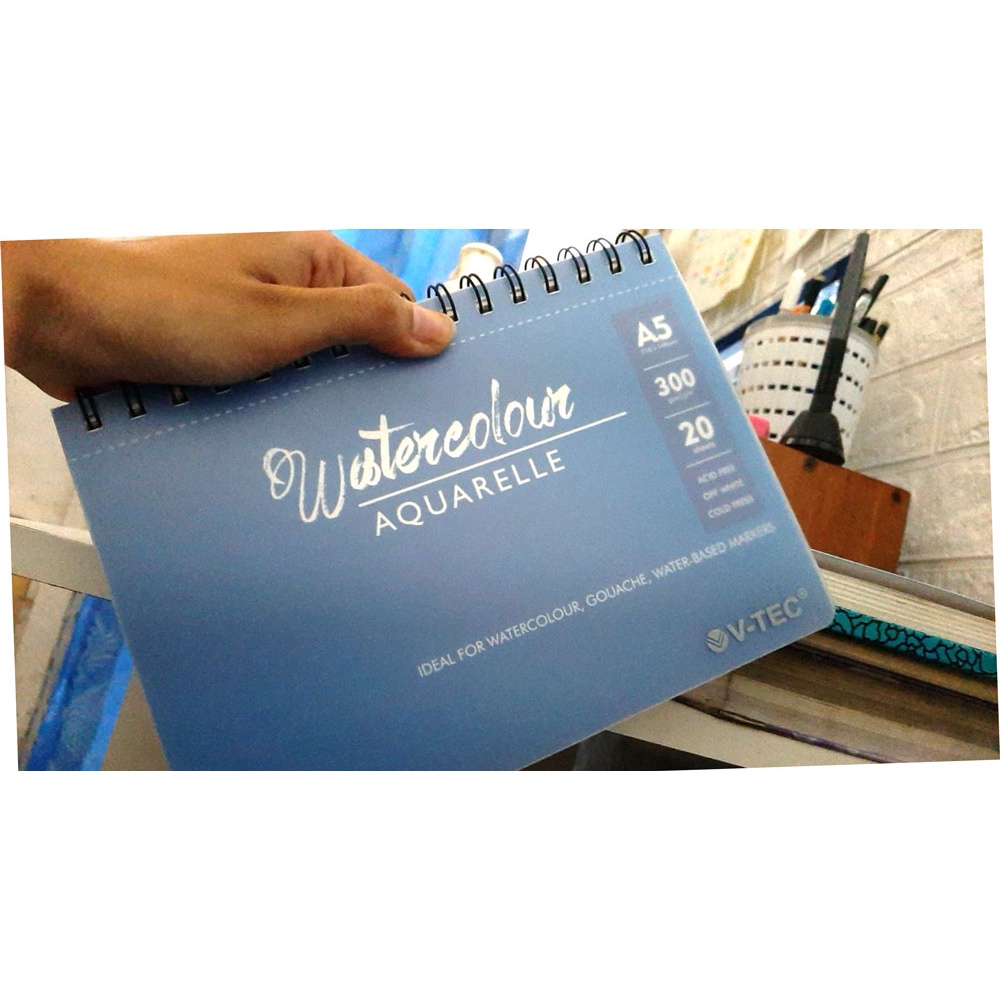 

WATERCOLOUR BOOK A5 SPIRAL 20 SHEET WCB-532 SP V-TEC