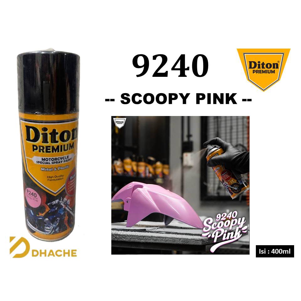 Cat Pilox Diton Premium SCOOPY PINK 9240 400cc warna Pink Merah Muda Cerah pylox sepeda motor mobil