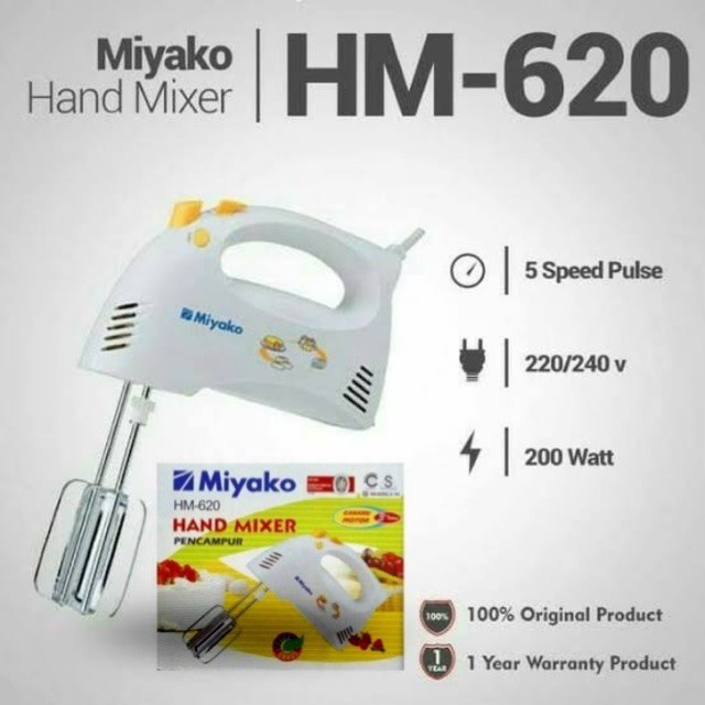 Hand Mixer Miyako HM-620 AWET PRAKTIS BERGARANSI