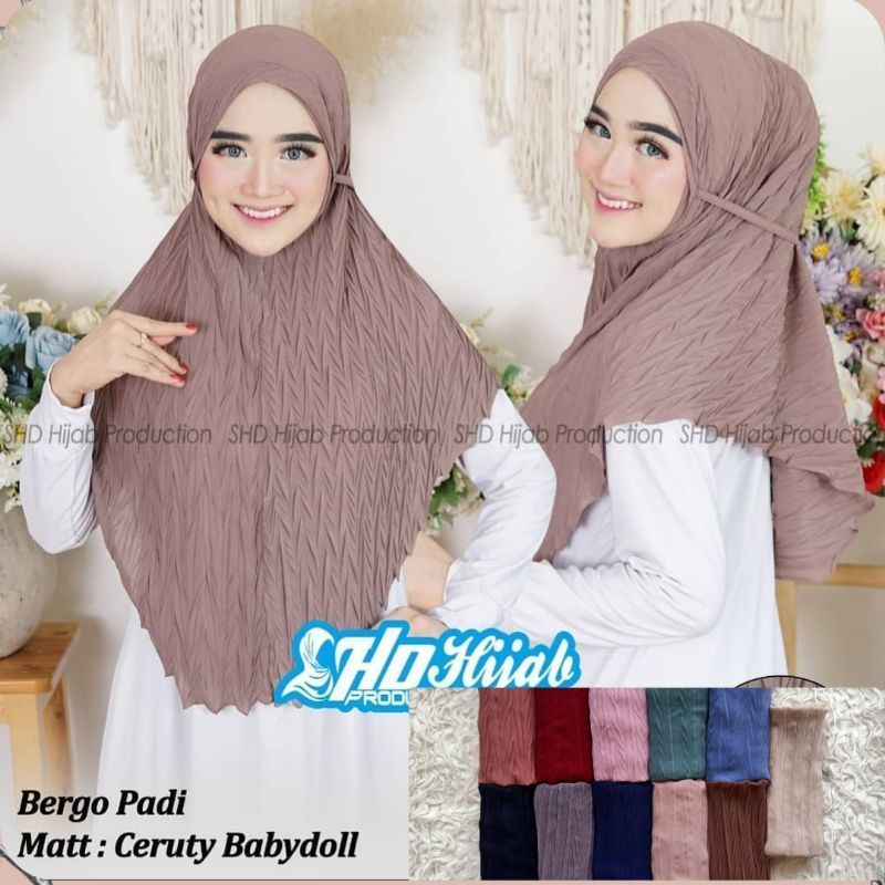 TERMURAH HIJAB INSTAN BERGO PLISKET PADI / JILBAB INSTAN BERGO PLISKET PADI
