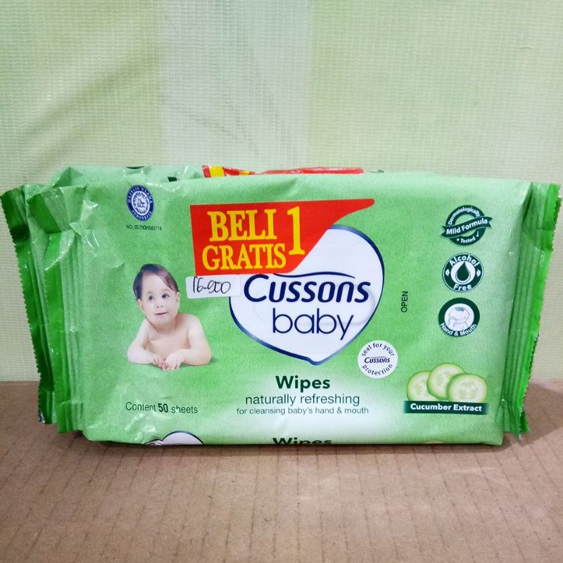 CUSSONS BABY WIPES BELI1 GRATIS1 @50SHEETS NATURALLY REFRESHING, FRESH&amp;NOURISH, SOFT&amp;SMOOTH, MILD&amp;GENTLE