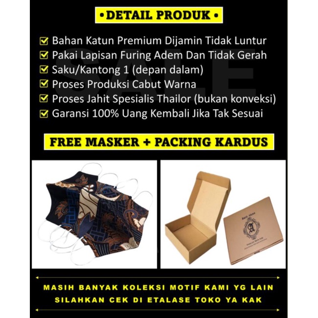 Batik pria lengan panjang Baju Kemeja Batik Pria Premium Lengan Panjang Jumbo Reguler PL 104