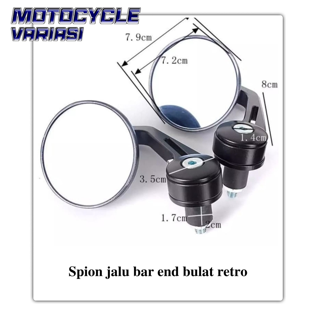 Spion jalu bar end bulat retro nmax aerox vespa vario mio universal