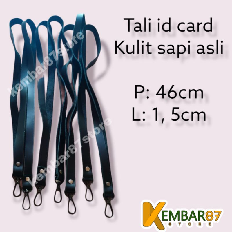 Tali Id Card Kulit Asli - Tali Name Tag Kulit Asli - Tali Lanyard